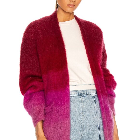 Isabel Marant Pre-Owned Dana Oversized Cardigan Ombre Mohair Size 38 - Picture 2 of 8
